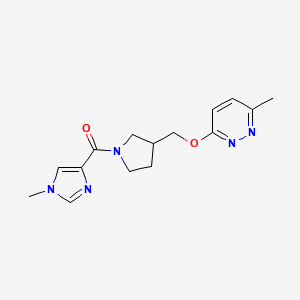 molecular formula C15H19N5O2 B15113768 3-methyl-6-{[1-(1-methyl-1H-imidazole-4-carbonyl)pyrrolidin-3-yl]methoxy}pyridazine 