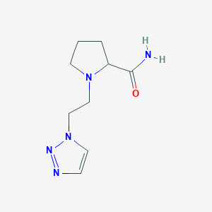 molecular formula C9H15N5O B15113778 1-[2-(1H-1,2,3-triazol-1-yl)ethyl]pyrrolidine-2-carboxamide 