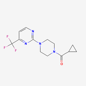 molecular formula C13H15F3N4O B15113830 2-(4-Cyclopropanecarbonylpiperazin-1-yl)-4-(trifluoromethyl)pyrimidine 