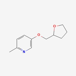 molecular formula C11H15NO2 B15113833 2-Methyl-5-[(oxolan-2-yl)methoxy]pyridine 