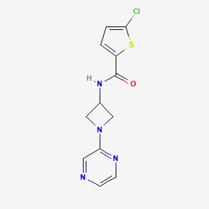 molecular formula C12H11ClN4OS B15113842 5-chloro-N-[1-(pyrazin-2-yl)azetidin-3-yl]thiophene-2-carboxamide 