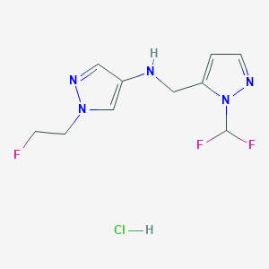 N-[[2-(difluoromethyl)pyrazol-3-yl]methyl]-1-(2-fluoroethyl)pyrazol-4-amine;hydrochloride