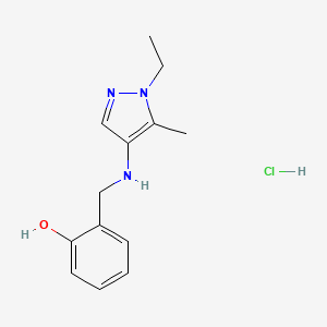 molecular formula C13H18ClN3O B15113847 2-[[(1-Ethyl-5-methylpyrazol-4-yl)amino]methyl]phenol;hydrochloride 