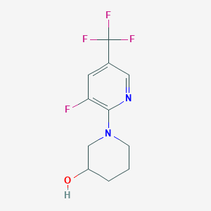 molecular formula C11H12F4N2O B15113874 1-[3-Fluoro-5-(trifluoromethyl)pyridin-2-yl]piperidin-3-ol 