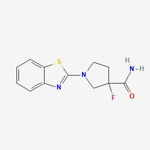 1-(1,3-Benzothiazol-2-yl)-3-fluoropyrrolidine-3-carboxamide