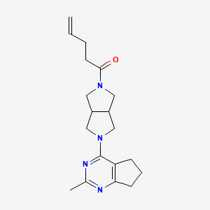 molecular formula C19H26N4O B15113893 1-(5-{2-methyl-5H,6H,7H-cyclopenta[d]pyrimidin-4-yl}-octahydropyrrolo[3,4-c]pyrrol-2-yl)pent-4-en-1-one 