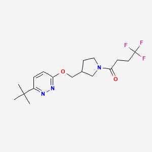 1-(3-{[(6-Tert-butylpyridazin-3-yl)oxy]methyl}pyrrolidin-1-yl)-4,4,4-trifluorobutan-1-one