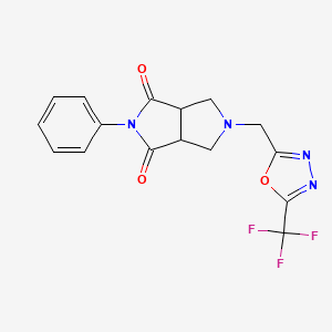 2-Phenyl-5-{[5-(trifluoromethyl)-1,3,4-oxadiazol-2-yl]methyl}-octahydropyrrolo[3,4-c]pyrrole-1,3-dione