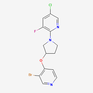 molecular formula C14H12BrClFN3O B15113924 2-{3-[(3-Bromopyridin-4-yl)oxy]pyrrolidin-1-yl}-5-chloro-3-fluoropyridine 