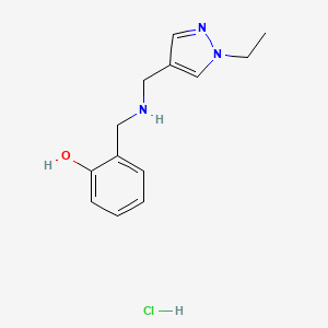 molecular formula C13H18ClN3O B15113955 2-[[(1-Ethylpyrazol-4-yl)methylamino]methyl]phenol;hydrochloride 