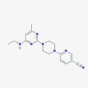 molecular formula C17H21N7 B15114025 6-{4-[4-(Ethylamino)-6-methylpyrimidin-2-yl]piperazin-1-yl}pyridine-3-carbonitrile 