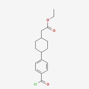 molecular formula C17H21ClO3 B1511405 Cyclohexaneacetic acid, 4-[4-(chlorocarbonyl)phenyl]-, ethyl ester, trans- 
