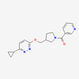 3-Cyclopropyl-6-{[1-(pyridine-3-carbonyl)pyrrolidin-3-yl]methoxy}pyridazine