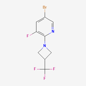 molecular formula C9H7BrF4N2 B15114087 5-Bromo-3-fluoro-2-[3-(trifluoromethyl)azetidin-1-yl]pyridine 