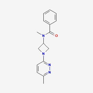 molecular formula C16H18N4O B15114111 N-methyl-N-[1-(6-methylpyridazin-3-yl)azetidin-3-yl]benzamide 