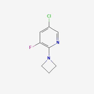 molecular formula C8H8ClFN2 B15114128 2-(Azetidin-1-yl)-5-chloro-3-fluoropyridine 