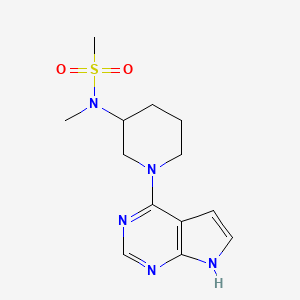 molecular formula C13H19N5O2S B15114148 N-methyl-N-(1-{7H-pyrrolo[2,3-d]pyrimidin-4-yl}piperidin-3-yl)methanesulfonamide 