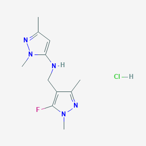 N-[(5-fluoro-1,3-dimethylpyrazol-4-yl)methyl]-2,5-dimethylpyrazol-3-amine;hydrochloride