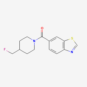 molecular formula C14H15FN2OS B15114163 6-[4-(Fluoromethyl)piperidine-1-carbonyl]-1,3-benzothiazole 