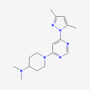 molecular formula C16H24N6 B15114185 1-[6-(3,5-dimethyl-1H-pyrazol-1-yl)pyrimidin-4-yl]-N,N-dimethylpiperidin-4-amine 