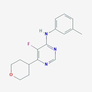 molecular formula C16H18FN3O B15114202 5-fluoro-N-(3-methylphenyl)-6-(oxan-4-yl)pyrimidin-4-amine 