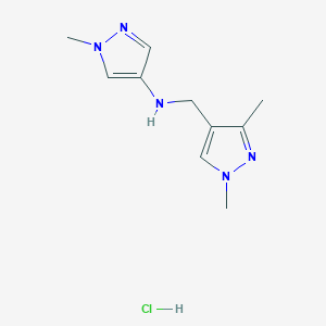 molecular formula C10H16ClN5 B15114204 N-[(1,3-dimethylpyrazol-4-yl)methyl]-1-methylpyrazol-4-amine;hydrochloride 