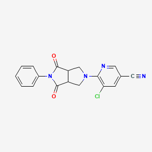 molecular formula C18H13ClN4O2 B15114217 5-Chloro-6-{4,6-dioxo-5-phenyl-octahydropyrrolo[3,4-c]pyrrol-2-yl}pyridine-3-carbonitrile 