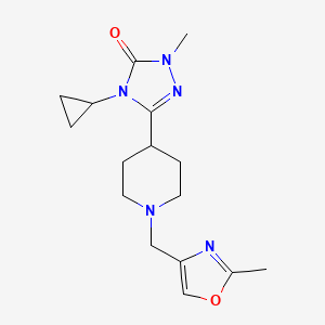 molecular formula C16H23N5O2 B15114221 4-cyclopropyl-1-methyl-3-{1-[(2-methyl-1,3-oxazol-4-yl)methyl]piperidin-4-yl}-4,5-dihydro-1H-1,2,4-triazol-5-one 