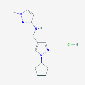 molecular formula C13H20ClN5 B15114222 N-[(1-cyclopentylpyrazol-4-yl)methyl]-1-methylpyrazol-3-amine;hydrochloride 