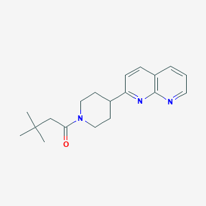 3,3-Dimethyl-1-[4-(1,8-naphthyridin-2-yl)piperidin-1-yl]butan-1-one