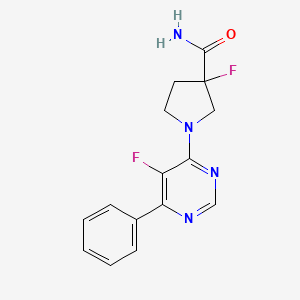 3-Fluoro-1-(5-fluoro-6-phenylpyrimidin-4-yl)pyrrolidine-3-carboxamide