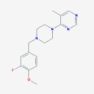 molecular formula C17H21FN4O B15114248 4-{4-[(3-Fluoro-4-methoxyphenyl)methyl]piperazin-1-yl}-5-methylpyrimidine 