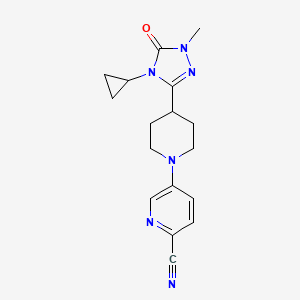 5-[4-(4-cyclopropyl-1-methyl-5-oxo-4,5-dihydro-1H-1,2,4-triazol-3-yl)piperidin-1-yl]pyridine-2-carbonitrile