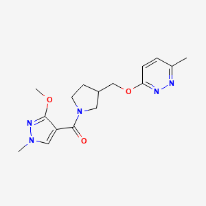 3-{[1-(3-methoxy-1-methyl-1H-pyrazole-4-carbonyl)pyrrolidin-3-yl]methoxy}-6-methylpyridazine