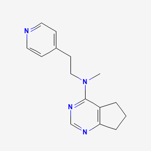 molecular formula C15H18N4 B15114273 N-methyl-N-[2-(pyridin-4-yl)ethyl]-5H,6H,7H-cyclopenta[d]pyrimidin-4-amine 