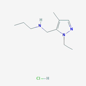 molecular formula C10H20ClN3 B15114289 [(1-ethyl-4-methyl-1H-pyrazol-5-yl)methyl]propylamine 