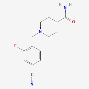 1-[(4-Cyano-2-fluorophenyl)methyl]piperidine-4-carboxamide