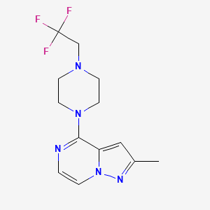 molecular formula C13H16F3N5 B15114314 1-{2-Methylpyrazolo[1,5-a]pyrazin-4-yl}-4-(2,2,2-trifluoroethyl)piperazine 