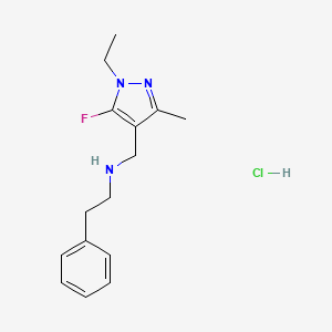 molecular formula C15H21ClFN3 B15114336 [(1-ethyl-5-fluoro-3-methyl-1H-pyrazol-4-yl)methyl](2-phenylethyl)amine 