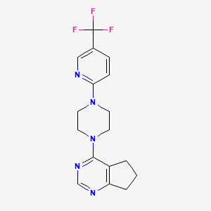 1-{5H,6H,7H-cyclopenta[d]pyrimidin-4-yl}-4-[5-(trifluoromethyl)pyridin-2-yl]piperazine