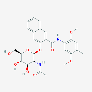 molecular formula C28H32N2O9 B1511439 3-[(2-Acetamido-2-deoxy-beta-D-glucopyranosyl)oxy]-N-(2,5-dimethoxy-4-methylphenyl)naphthalene-2-carboxamide CAS No. 58225-96-0