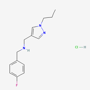 1-(4-fluorophenyl)-N-[(1-propyl-1H-pyrazol-4-yl)methyl]methanamine