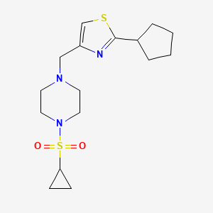 1-[(2-Cyclopentyl-1,3-thiazol-4-yl)methyl]-4-(cyclopropanesulfonyl)piperazine