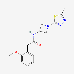 molecular formula C15H18N4O2S B15114414 2-(2-methoxyphenyl)-N-[1-(5-methyl-1,3,4-thiadiazol-2-yl)azetidin-3-yl]acetamide 