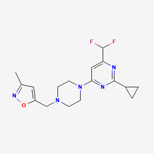 2-Cyclopropyl-4-(difluoromethyl)-6-{4-[(3-methyl-1,2-oxazol-5-yl)methyl]piperazin-1-yl}pyrimidine