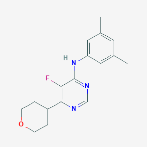 molecular formula C17H20FN3O B15114462 N-(3,5-dimethylphenyl)-5-fluoro-6-(oxan-4-yl)pyrimidin-4-amine 