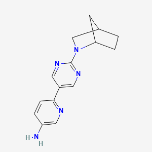 6-(2-{2-Azabicyclo[2.2.1]heptan-2-yl}pyrimidin-5-yl)pyridin-3-amine