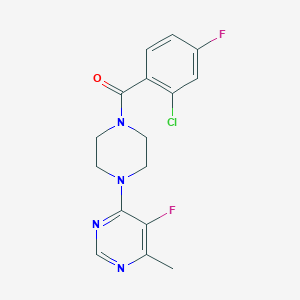 molecular formula C16H15ClF2N4O B15114490 4-[4-(2-Chloro-4-fluorobenzoyl)piperazin-1-yl]-5-fluoro-6-methylpyrimidine 