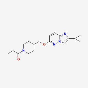 molecular formula C18H24N4O2 B15114530 1-{4-[({2-Cyclopropylimidazo[1,2-b]pyridazin-6-yl}oxy)methyl]piperidin-1-yl}propan-1-one 