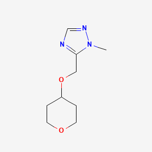 molecular formula C9H15N3O2 B15114551 1-methyl-5-[(oxan-4-yloxy)methyl]-1H-1,2,4-triazole 